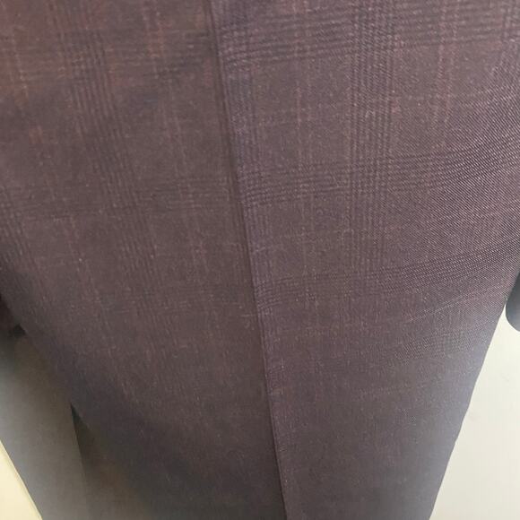 Mazari NWOT Mens Burgundy Plaid Suit Set of Jacket & Trousers Sz 42 Regular - Picture 14 of 15